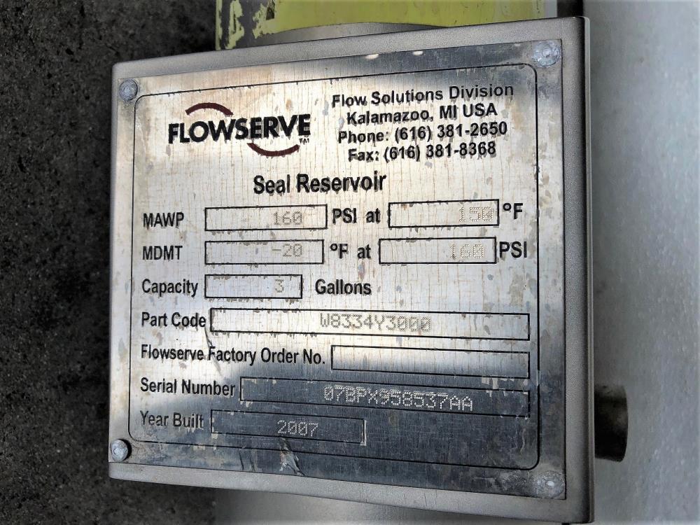 Flowserve 3-Gallon Stainless Steel Seal Reservoir W8334Y3000